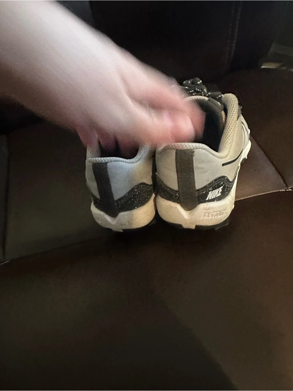 Nike Kids Gray and Black Sports Cleats -size 11